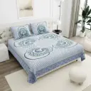 GREY/Super Home Double Size 100x108 Inches Pure Cotton Bedsheet with 2 Pillow Covers