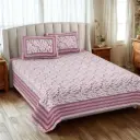 PINK/Super Home Premium Cotton Double Bedsheet 93x108 Inches with Matching Pillow Covers
