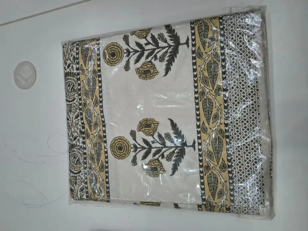 GREEN Patch Design| Ethnic Print Cotton Bedsheet Super King Size with 2 Pillow Covers – Jaipuri Style