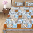 BLUE /Super Home Cotton 93x108 Inch Bedsheet with 2 Pillow Covers – Premium Quality Fabric