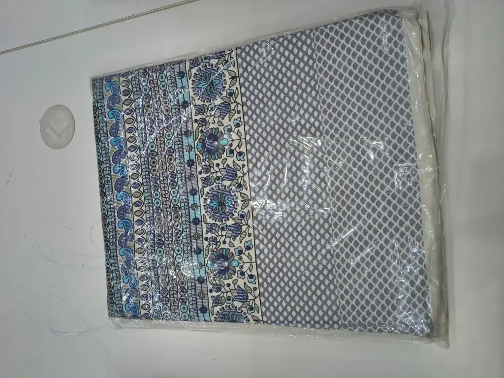 BLUE | Premium Pure Cotton Bedsheet Super King Size 108x108 Inches + 2 Pillow Covers