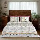 WHITE/Super Home 93x108 Inches Soft & Breathable Cotton Bedsheet with Pillow Covers