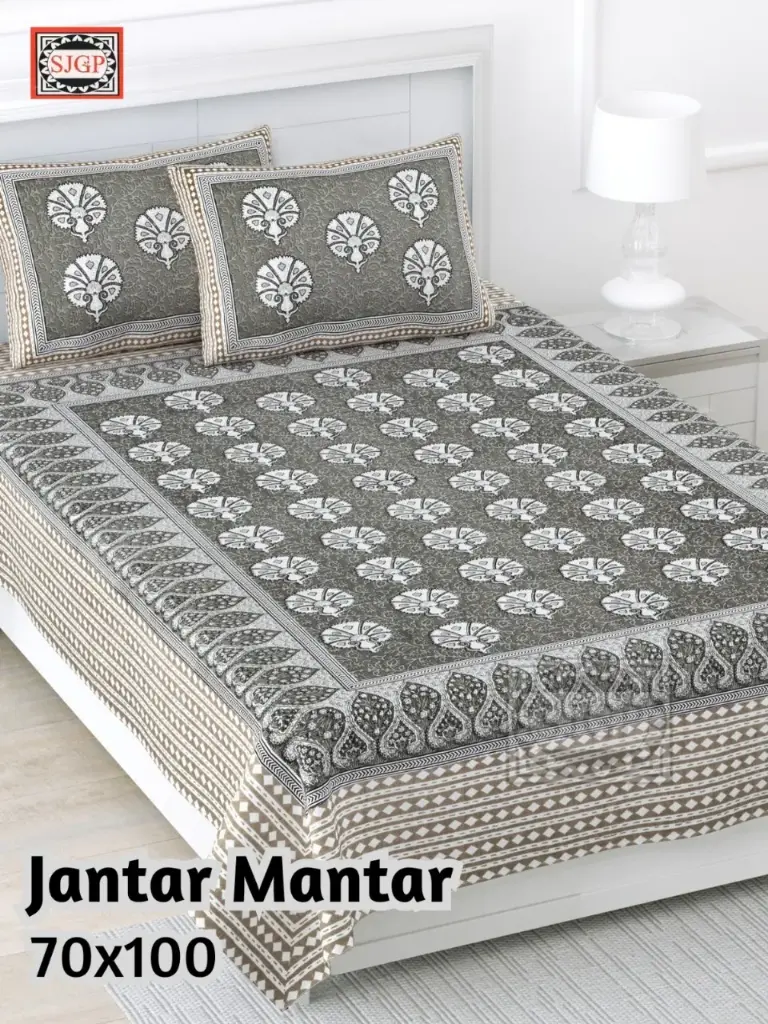 GRAY/Super Home Premium Pure Cotton 70x100 Inches Bedsheet with 2 Pillow Covers – Perfect for Everyday Use