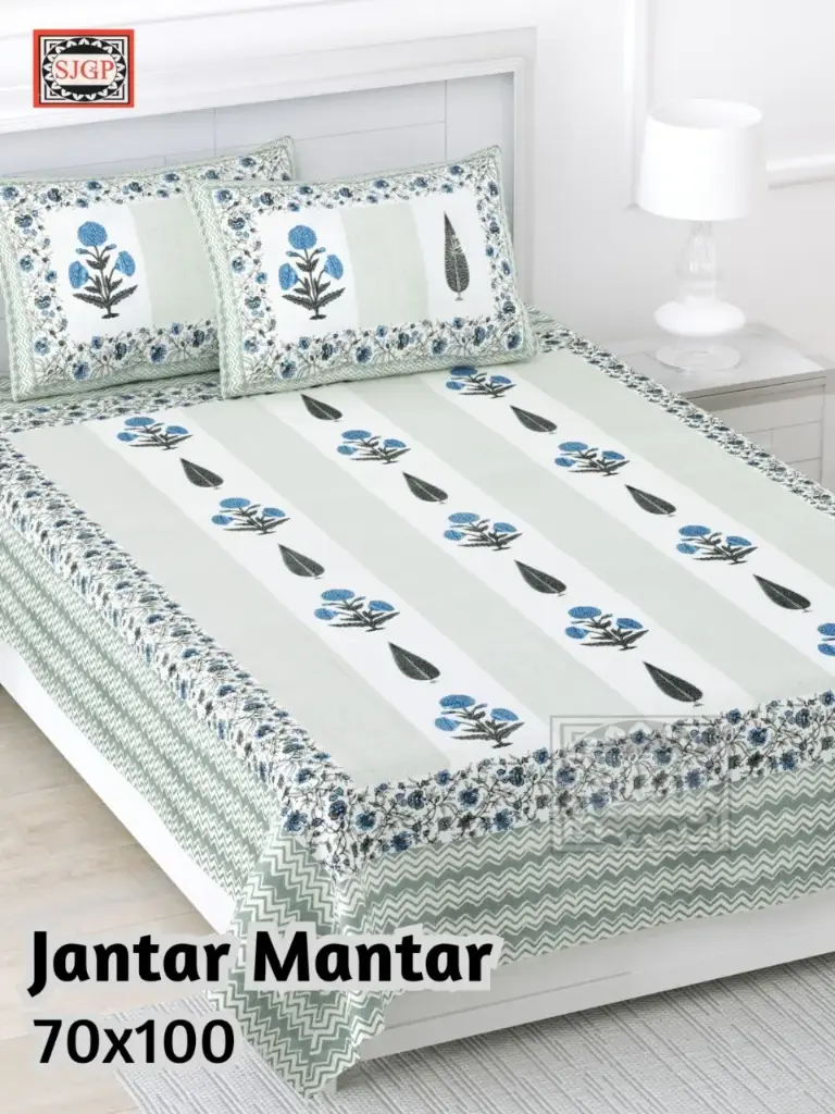 WHITE/Super Home 70x100 Inches Stylish Cotton Bedsheet Set with 2 Pillow Covers