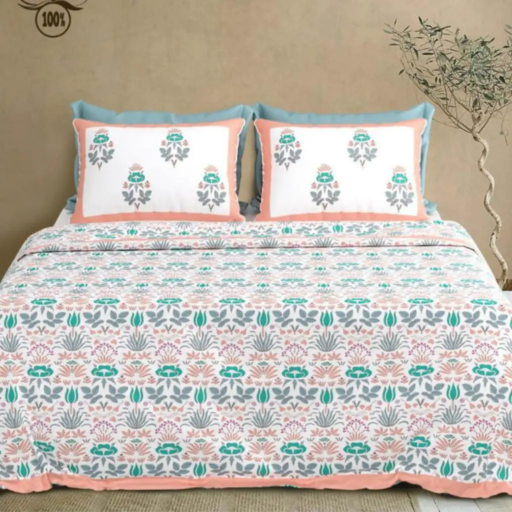 white/Super Home 100x108 Pure Cotton Bedsheet King Size for Everyday Luxury