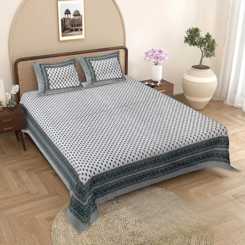 Green | Super Home Soft & Breathable King Size Bedsheet 93x108 Inches for All Seasons