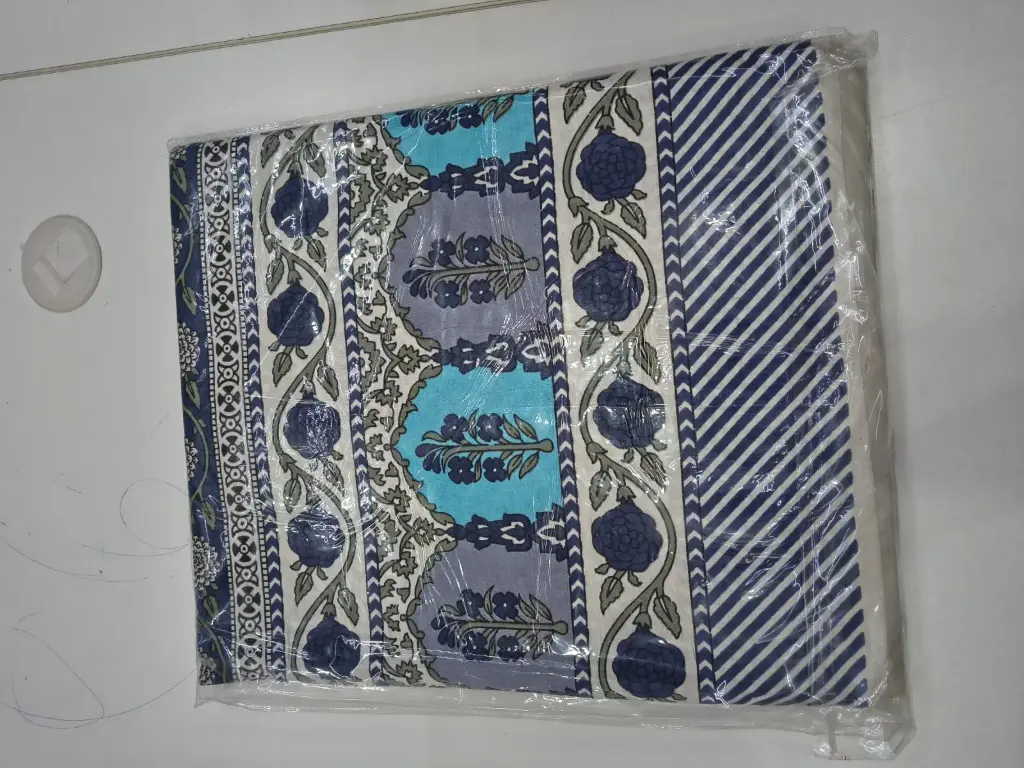 BLUE/Classic 108x108 Super King Bedsheet with 2 Pillow Covers – 100% Pure Cotton Comfort/SUPERHOME 