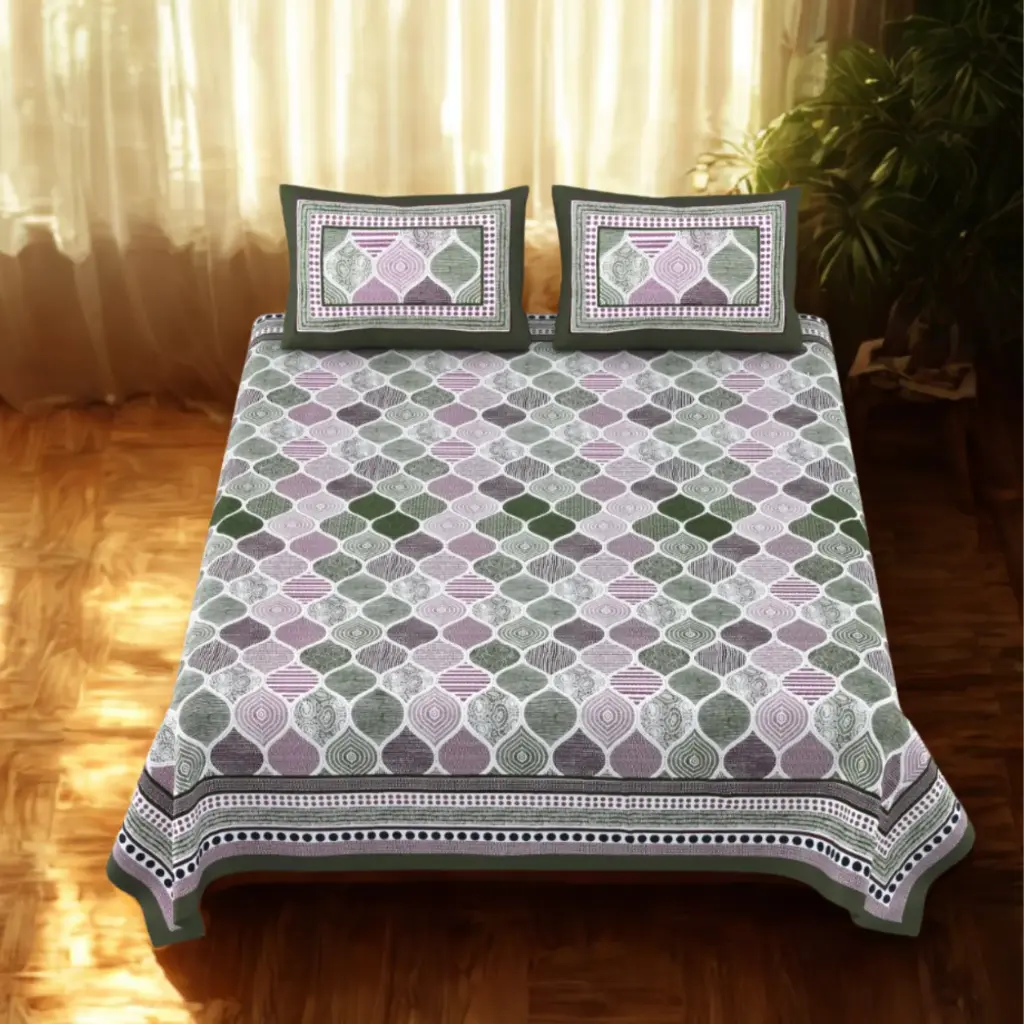 GREY/Super Home Smooth Weave Cotton Bedsheet 108x108 Inches – Durable & Cozy