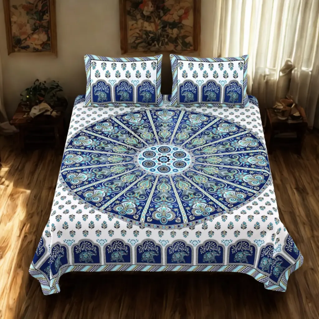 GREEN/Super Home Winter Warm Cotton Bedsheet 108x108 Inches – Cozy & Soft Touch