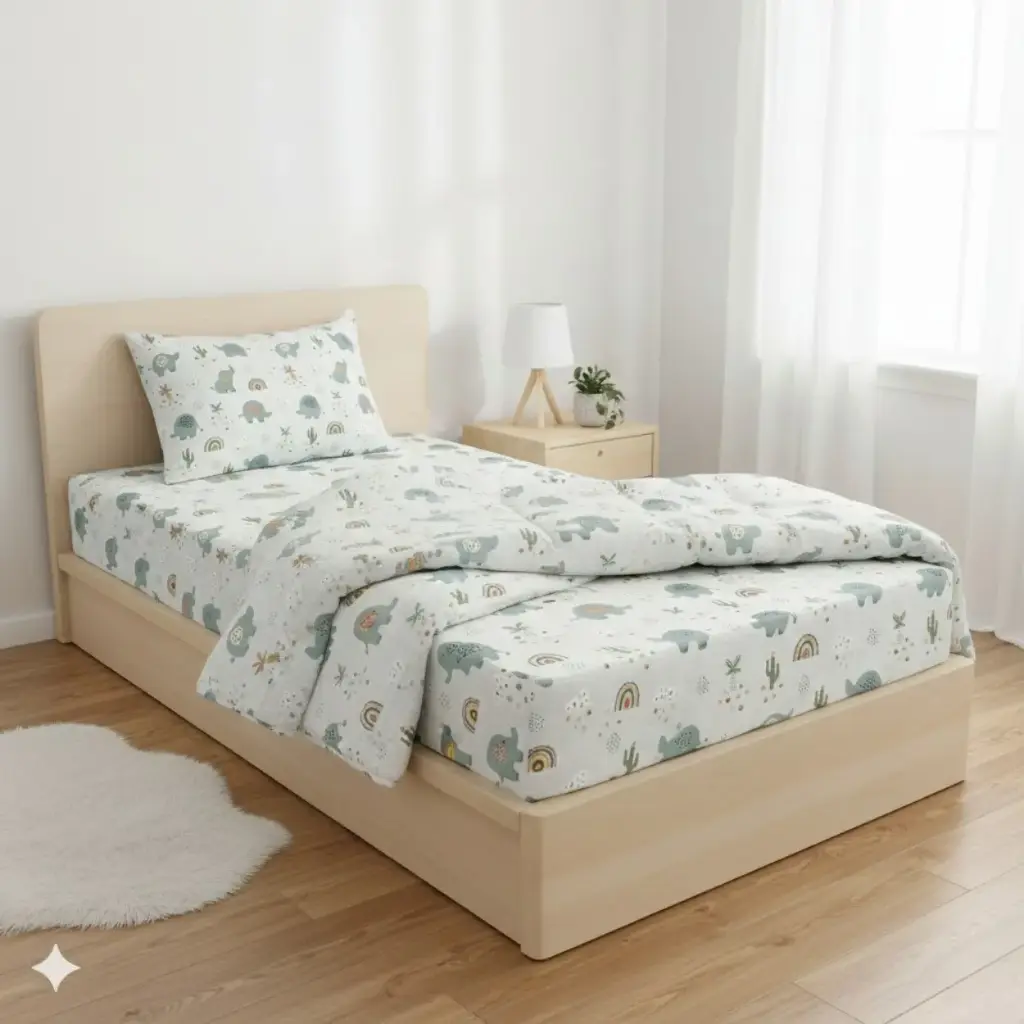 WHITE/Super Home Single Bed Comforter | 100 GSM Microfiber Quilt | Modern Home Bedding