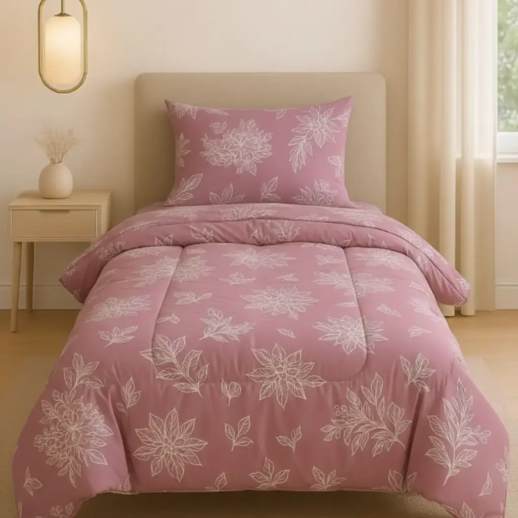 PINK/Super Home Lightweight Single Bed Comforter 100 GSM | Ideal for Mild Winters & Summers