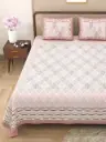 PINK/Premium Quality Pure Cotton Bedsheet 108x108 Inches with 2 Pillow Covers – Easy Wash/SUPERHOME