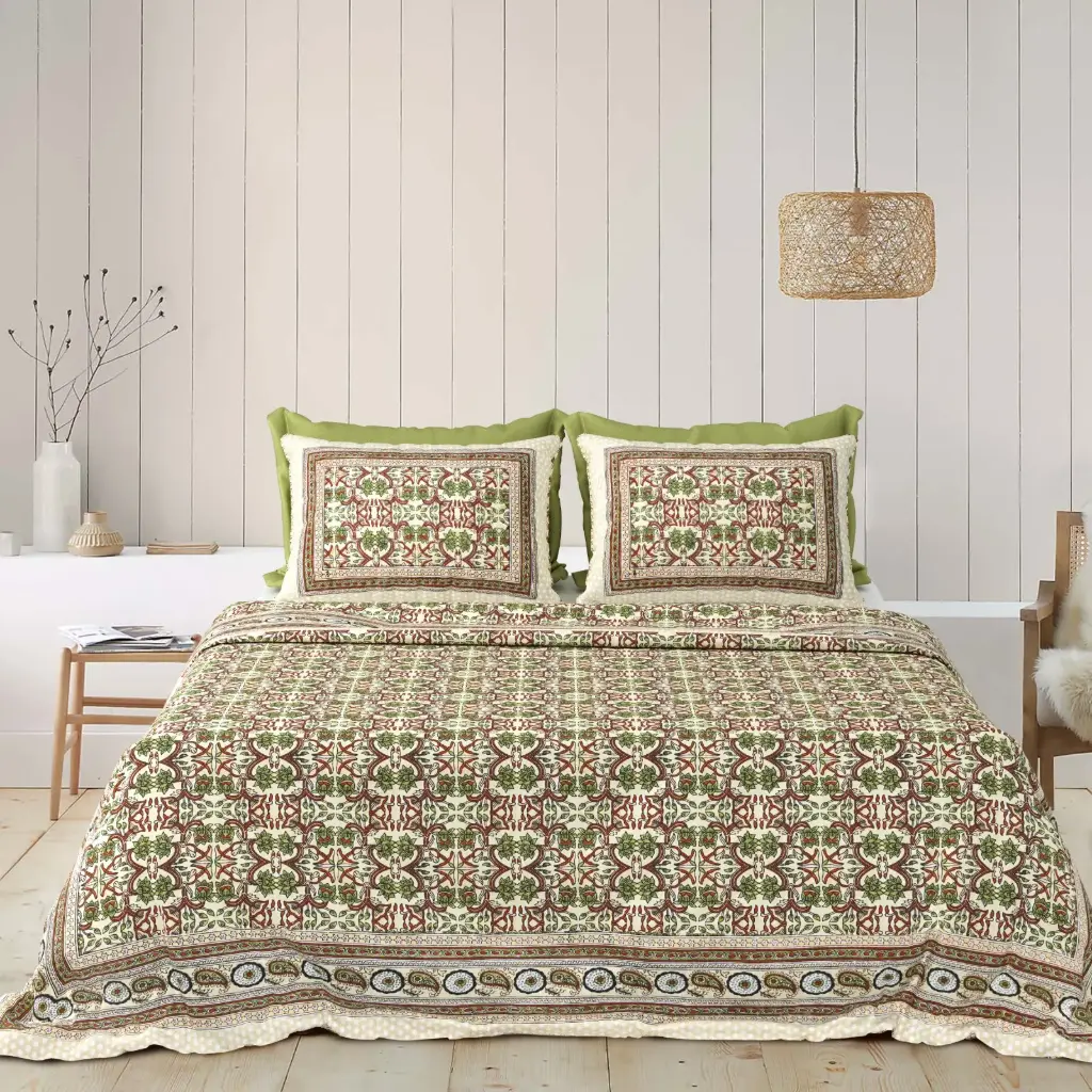 YELLOW/Super Home King Size 93x108 Pure Cotton Bedsheet with 2 Pillow Covers