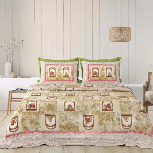 YELLOW/Super Home Extra Large King Size Pure Cotton Bedsheet 93x108 with Pillow Covers