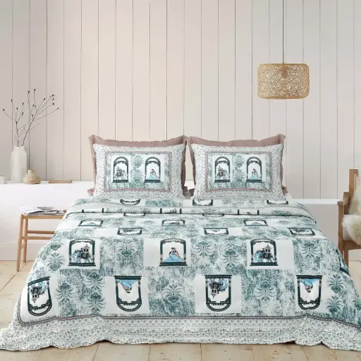 BLUE/Super Home Durable 93x108 Pure Cotton Bedsheet with 2 Pillow Covers