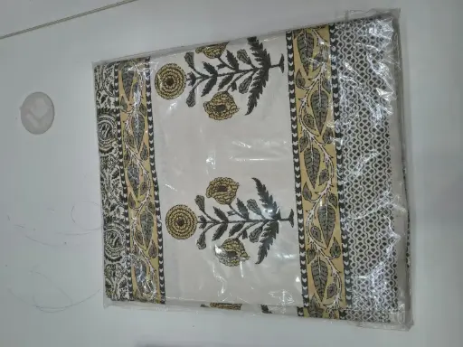 GREEN Patch Design| Ethnic Print Cotton Bedsheet Super King Size with 2 Pillow Covers – Jaipuri Style