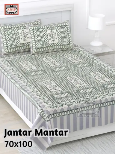 GRAY/Super Home Pure Cotton 70x100 Inches Bedsheet Set with 2 Pillow Covers for Double Bed