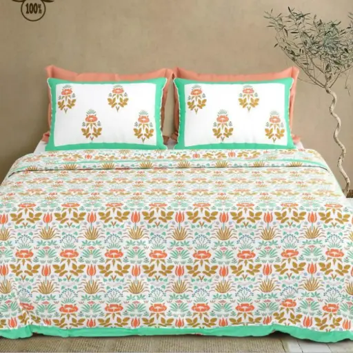 multicolor/Super Home Long-Lasting Pure Cotton Bedsheet 100x108 King Size