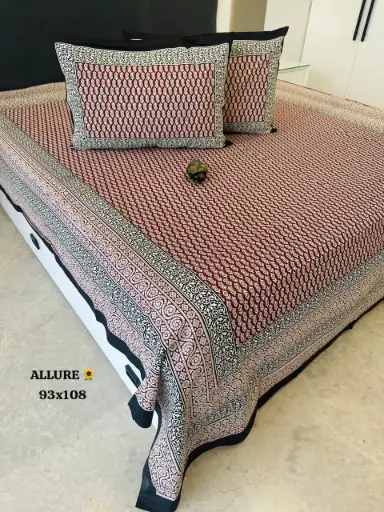 BLUE/Super Home 100% Cotton 93x108 Inches Double Bed Bedsheet for Luxurious Comfort