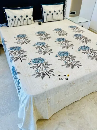 IVORY/Super Home Royal Collection 93x108 Inches Bedsheet Set with Matching Pillow Covers