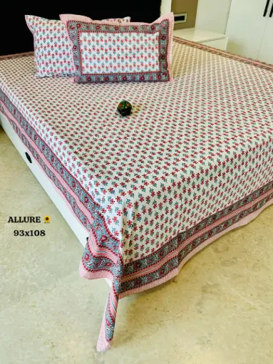 PURPLE/Super Home Elegant Printed 93x108 Inches Bedsheet for Double Bed – Perfect for Every Season