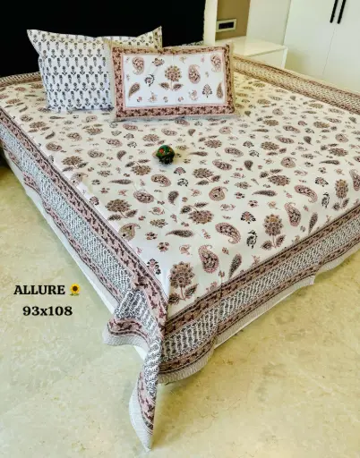 MAROON/Super Home Luxury Cotton 93x108 Inches Bedsheet with Pillow Covers – Elegant Home Styling