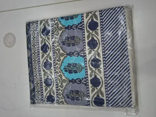 BLUE/Classic 108x108 Super King Bedsheet with 2 Pillow Covers – 100% Pure Cotton Comfort/SUPERHOME 