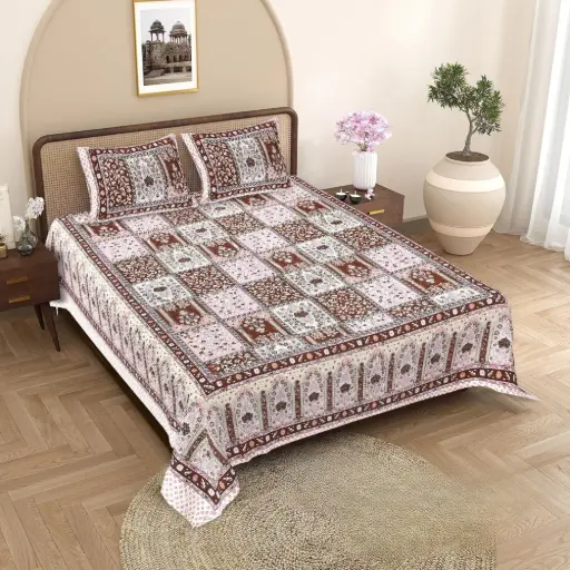 Peach | Super Home Ultra Soft Cotton Bedsheet 93x108 Inches with Elegant Look