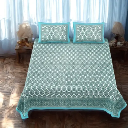 BLUE/Super Home 108x108 Inches Bedsheet – Ultra Soft Cotton, Modern Look