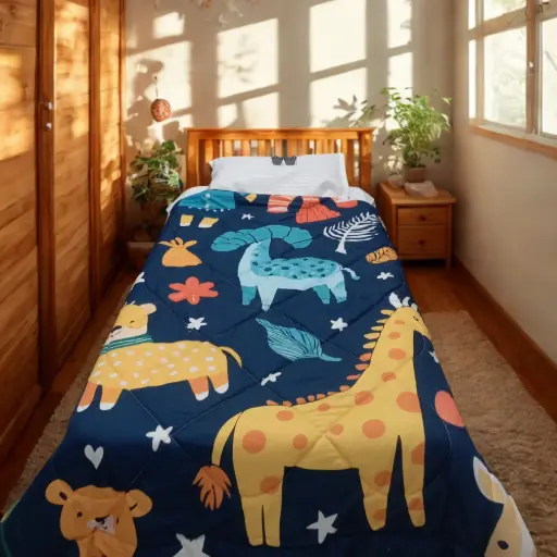 Super Home | Animal Kingdom Single Bed Comforter| 60*90 inches | Digital Prints| 100 GSM