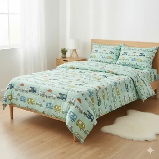 SKY BLUE/Super Home All Season 100 GSM Double Bed Comforter – Lightweight & Cozy Sleep