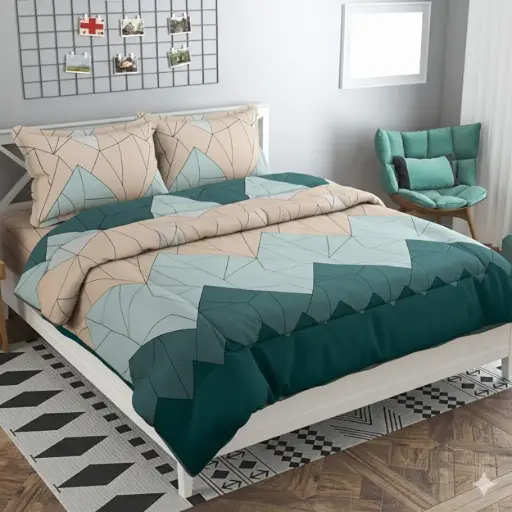 DARK GREEN/Super Home All Season 100 GSM Double Bed Comforter – Lightweight & Cozy Sleep
