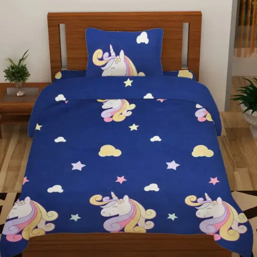 DARK BLUE/Super Home Single Bed 100 GSM Comforter | Lightweight All Season Quilt | Soft Microfiber Filling