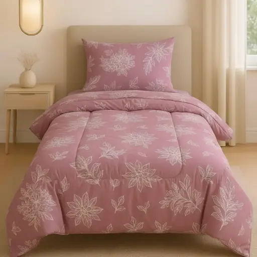 PINK/Super Home Single Bed 100 GSM Comforter | Skin Friendly | Hypoallergenic Filling