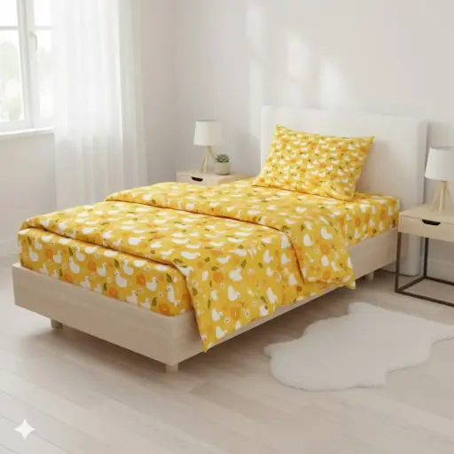 YELLOW/Super Home Single Bed 100 GSM Quilt | Minimal Design | Comfortable Sleep Solution