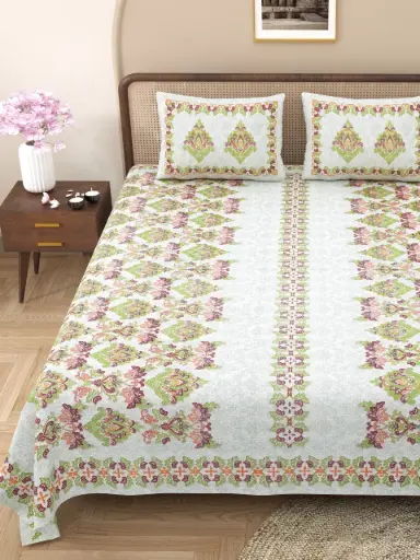 YELLOW/108x108 Inches Pure Cotton King Size Bedsheet with 2 Pillow Covers – Soft & Durable Fabric/SUPERHOME