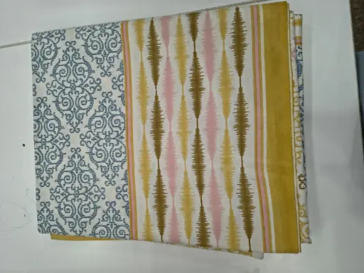 BLUE & YELLOW/Pure Cotton Double Bedsheet 108x108 Inches with 2 Pillow Covers – Breathable & Comfortable/SUPERHOME