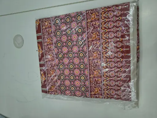 RED/Ethnic Print 108x108 Pure Cotton King Size Bedsheet with 2 Pillow Covers – Traditional Design/SUPERHOME