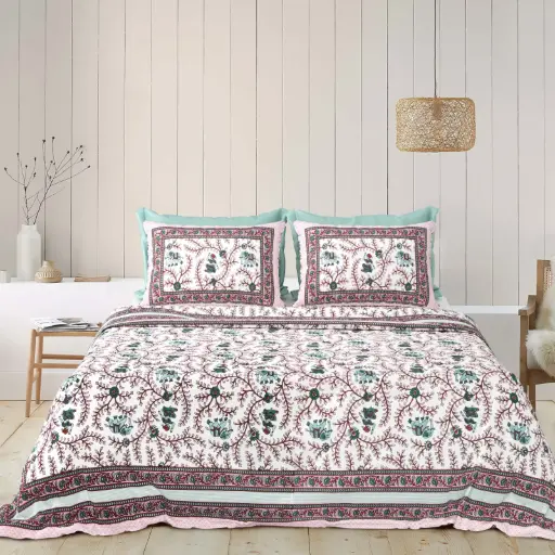 PINK/Super Home Everyday Use Pure Cotton Bedsheet 93x108 with 2 Pillow Covers/SUPERHOME