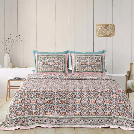 MULTICOLOR/Super Home 93x108 Pure Cotton Double Bedsheet with 2 Pillow Covers – Premium Quality